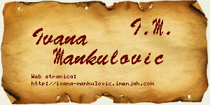 Ivana Mankulović vizit kartica